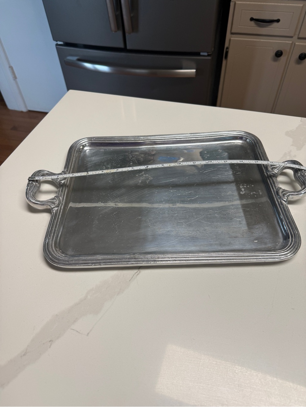 Stainless METART Serving Tray with Handles - Silver